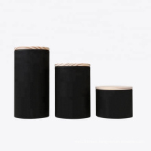 Gold supplier custom craft powder natural white black wood lid cylinder boxes tube packaging paper for tea coffee